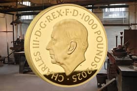 The £1,000 coin is made from solid fine gold