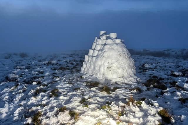 The igloo Jordan Hilton and his brother Liam made