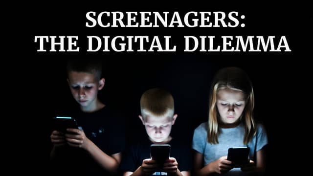 A photo of children using smartphones
