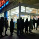 Queues started to form outside Tesco Extra in Borehamwood, Hertfordshire