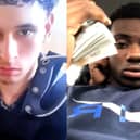Sheffield gang members pose with wads of cash and machete.