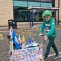 John Burkhill was taking part with his pram and green wig. Photo: David Kessen, National World