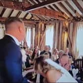 A groom accidently mixing up his words whilst saying his vows.