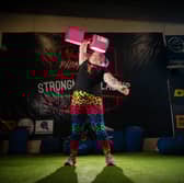 Andrea Seed, training at Kaos Gym in Preston after competing in the Official Strongman Games