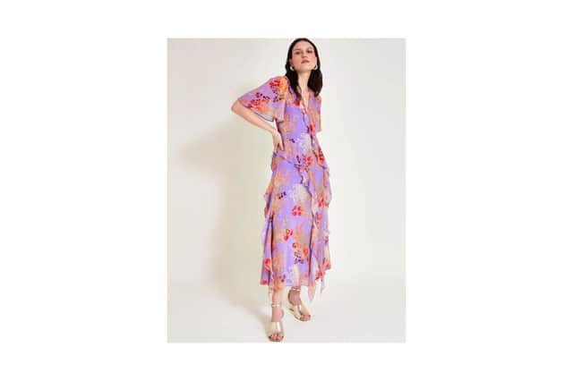 Imogen ruffle dress purple £62.50 (50% off £125)
