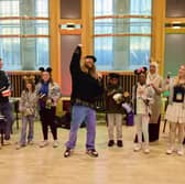 Sam Ryder pictured at AIR Studios in Hampstead, London, during musical rehearsals