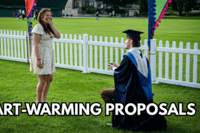 Man proposing to his girlfriend