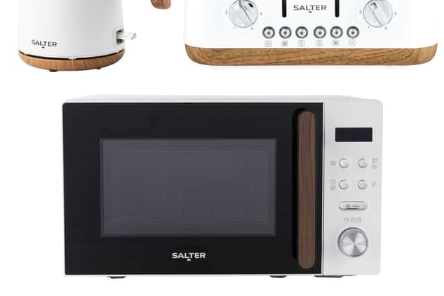 Salter Toronto Kettle, Toaster and Microwave Set in White £169.99.