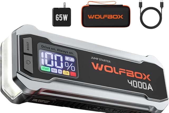 The WOLFBOX 4000A can jump-start large engines and doubles as a 65W fast-charging power bank