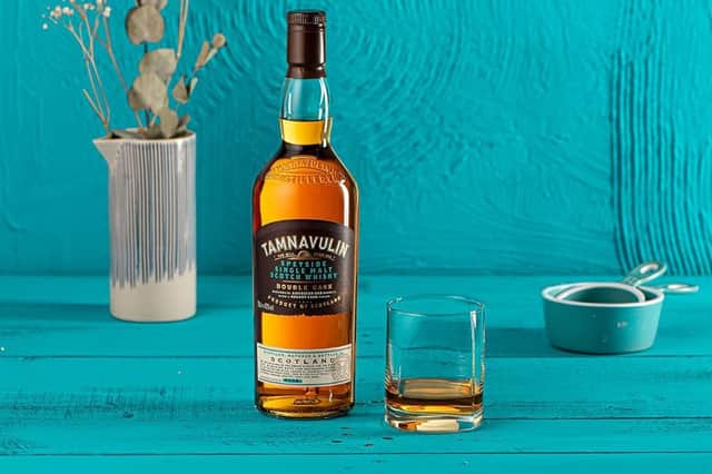 Tamnavulin Double Cask single malt with gold-embossed packaging