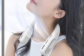 The bladeless neck fan provides a targeted breeze while keeping your hands free