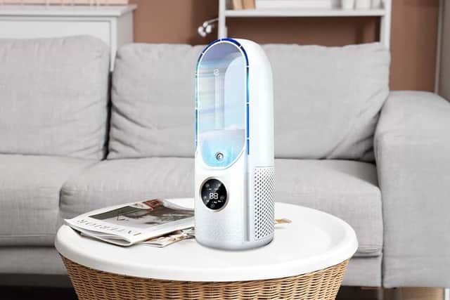 Fill the chamber with ice cubes, turn the fan speed up to the max, and you'll soon feel cool again