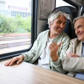 Actor Larry Lamb and his son George Lamb transform travel time on the train into opportunities for meaningful conversations with friends and loved ones.
