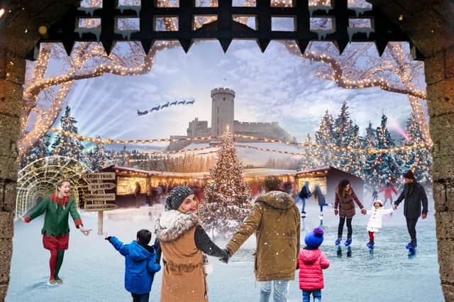 The open-air ice rink at Warwick Castle sits beneath the towers and turrets, making it one of the most scenic festive skating spots in the UK.