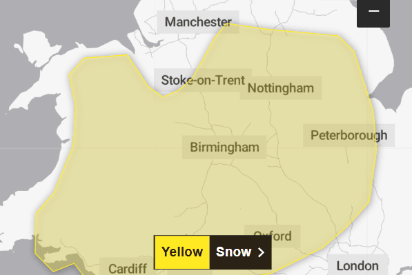 The Met Office has issued a yellow weather warning for huge swathes of the UK as Storm Goretti gets ready to sweep the country