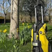 Stacey Solomon shared this photo of her Kärcher K 7 Power Flex pressure washer Premium Smart and said she 'can't wait to get home' to use it.