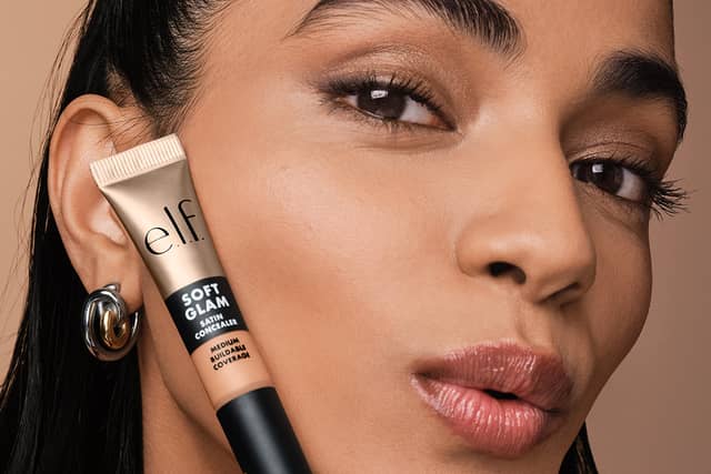 The new e.l.f. Comestics soft Glam Satin Foundation is all about creating smooth, radiant skin without heaviness, and can be paired with the new e.l.f. Comestics soft Glam Satin Concealer.