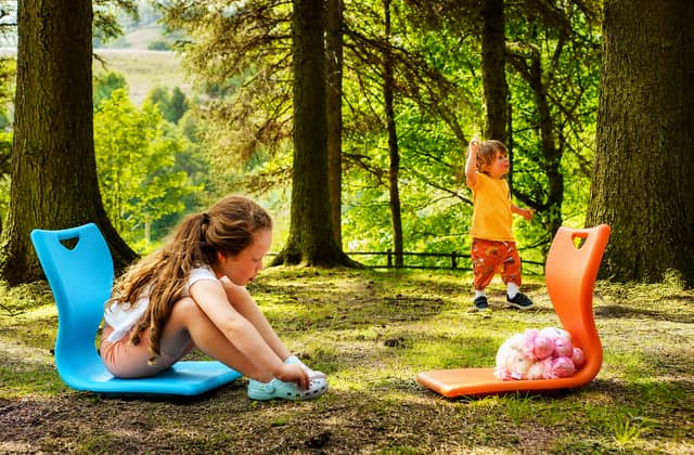 Designed for kids or adults, these funky outdoor chairs are a great way to enjoy the great outdoors in comfort