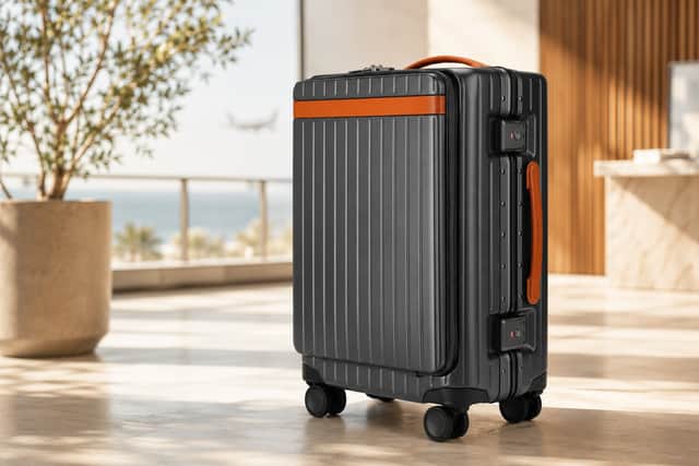 Carl Friedrik's Carry-on X combines premium craftsmanship with thoughtful design, featuring an integrated front pocket for quick access to laptops, passports and travel essentials.