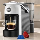 The white Lavazza A Modo Mio Jolie Evo coffee machine is reduced from £95 to £52 at Amazon