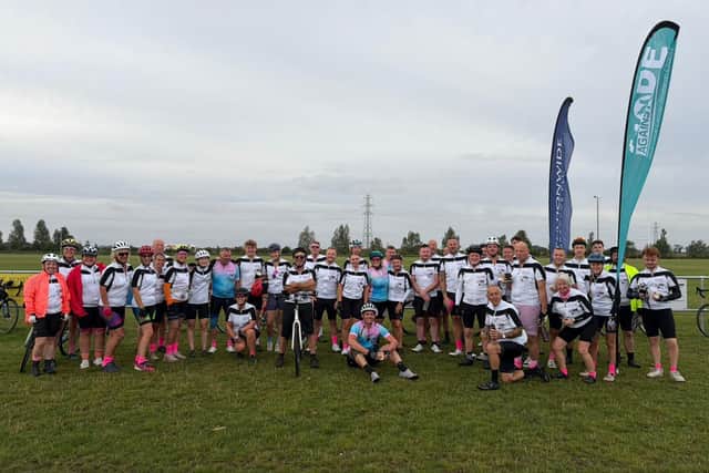 Cyclists taking part in Alice's ride