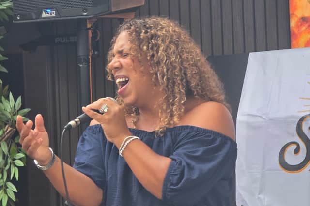 Award winning soul vocalist Natasha Watts performing live at Soulshine All-Dayer in Melton Mowbray