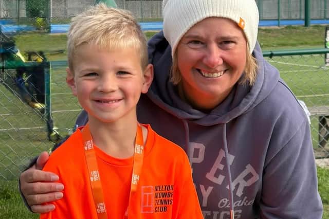 Jude Makins-Radford with coach Di Burdett