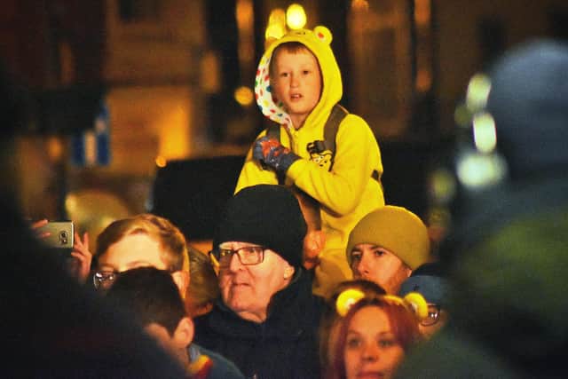 A youngster dressed as Pudsey Bear enjoys the Rickshaw Challenge event in Melton EMN-191114-111757001