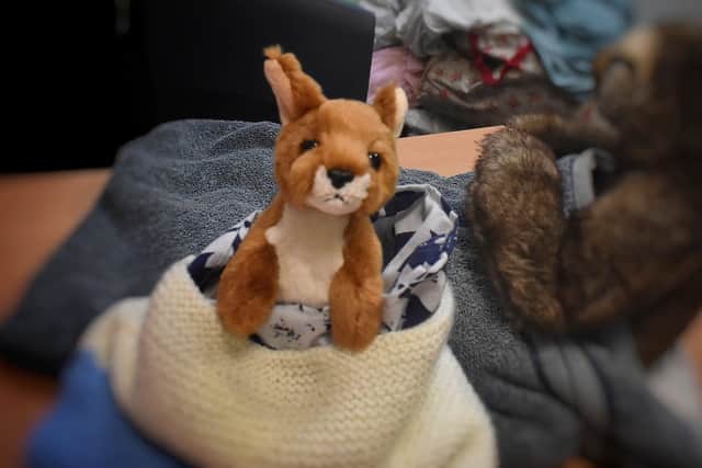 One of the pouches made by pupils at Long Field Academy in Melton for orphaned baby animals affected by spreading wildfires in Australia EMN-200120-104804001