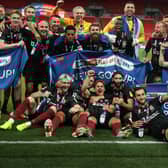 Anderson celebrates with his Cobblers teammates. Photo: GattyImages