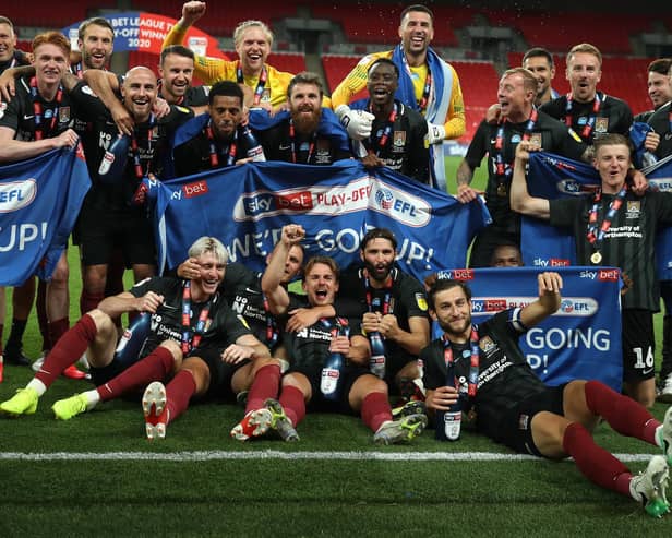Anderson celebrates with his Cobblers teammates. Photo: GattyImages