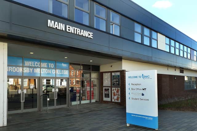 The Melton Theatre entrance at Brooksby Melton College EMN-200807-125708001