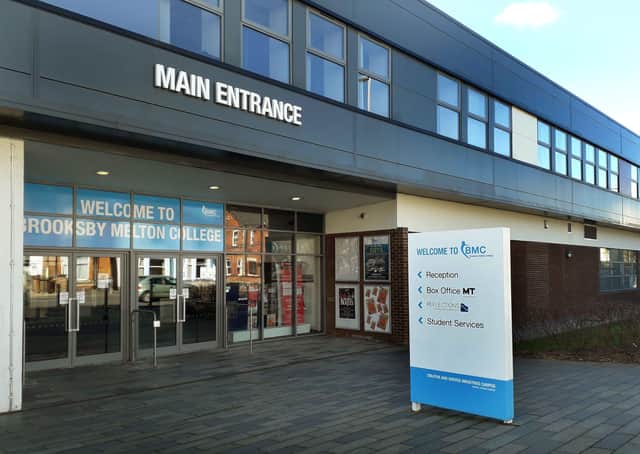 The Melton Theatre entrance at Brooksby Melton College EMN-200807-125708001