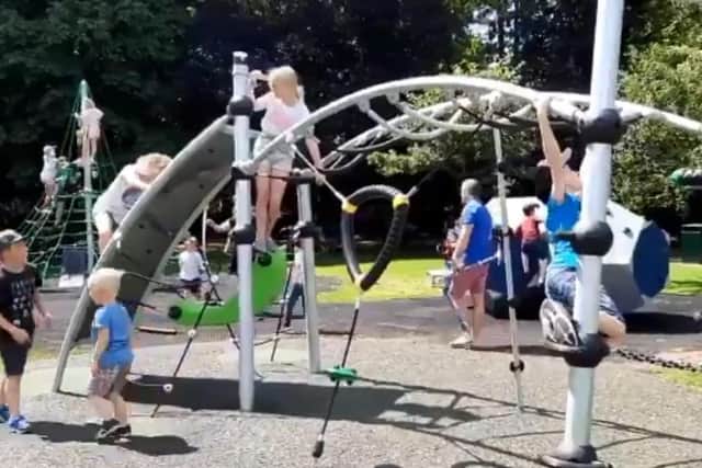 Children enjoy first use of Melton's new destination play park as it was opened today EMN-200717-181249001