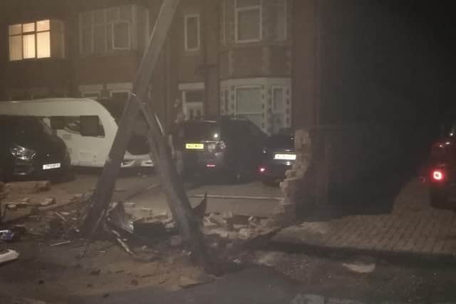 The aftermath of Saturday's collision in Scalford Road, Melton, in which two men aged in their 20s were injured EMN-200727-134224001