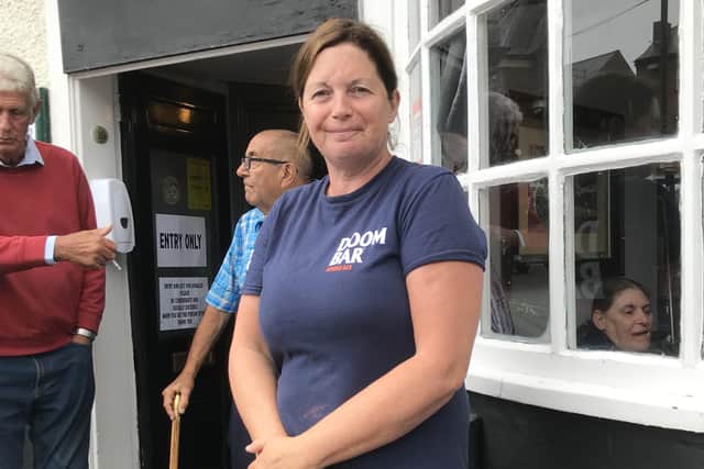 Sharon Brown, landlady of The Grapes pub, at Melton EMN-200731-124310001