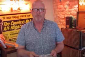 Melton vinyl dealer John Manship with a rare copy of the Frank Wilson disc, Do I Love You EMN-200308-100923001