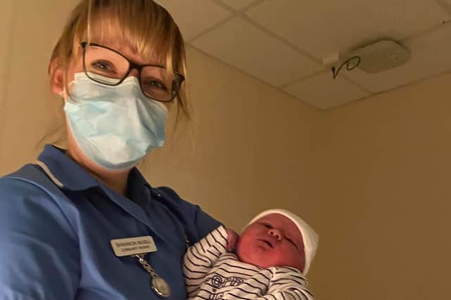 Midwife Shannon Magill, who arrived just in time to deliver a baby to a Melton family at Falmouth EMN-200808-131138001
