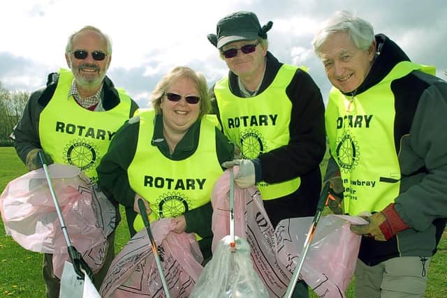The late Eric Sylt (left) with Rotary colleagues, from left, Carol Scarborough, Robert Asquith, Andrew Leaver taking part in a litter pick at Melton Country Park in 2012
PHOTO: Tim Williams EMN-201108-101349001