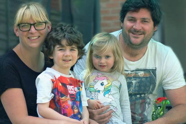 Oscar Dustan with mum Tania, dad Ryan and sister Anna-May pictured shortly after he got the all-clear from leukaemia EMN-200814-171837001