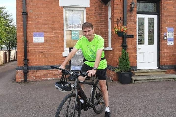 Melton man Colin Moulds, who aims to cycle 300 miles in memory of his late wife Pauline to raise money for Cancer Research UK EMN-200824-132503001