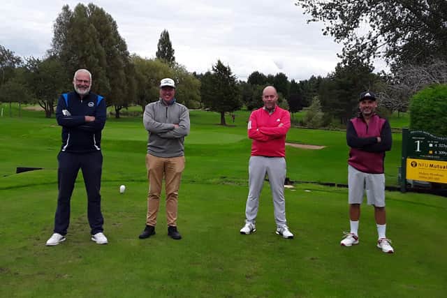From left to right are Tony Westwood (Melton Golf Professional), amateur Andy Blunt and Forest Hill Professional Martin Brutnall and amateur Paul Turner at the Pro-Am.
