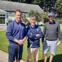 MMGC Captain John Harvey welcoming golfers to his Captain's Competition, from left to right Gav Baxter, Captain John Harvey, Rob Smith and Oscar Baxter.