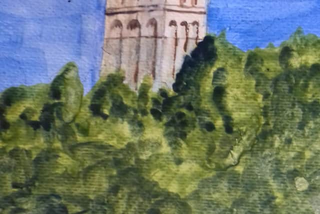 One of the paintings submitted by 100-year-old Leslie Posnett for a virtual lockdown time capsule EMN-200409-115600001