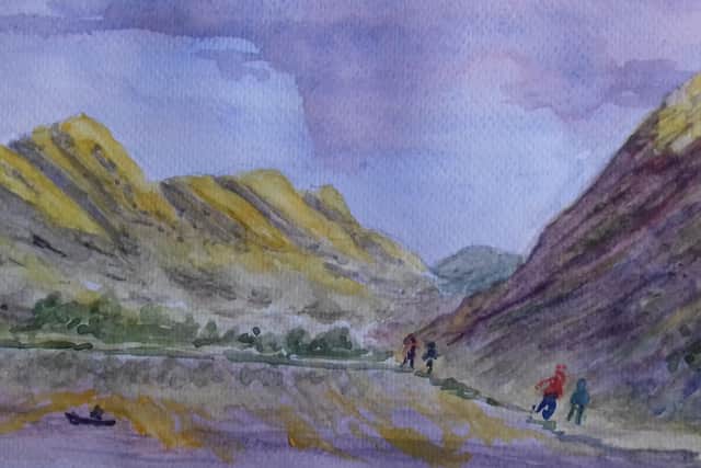 One of the paintings submitted by 100-year-old Leslie Posnett for a virtual lockdown time capsule EMN-200409-115611001