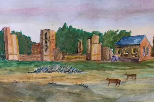 One of the paintings submitted by 100-year-old Leslie Posnett for a virtual lockdown time capsule EMN-200409-115622001