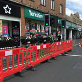 The barriers on Melton's Sherrard Street which were put up to aid social distancing but have now been removed by the borough council EMN-200709-115147001