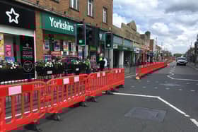 The barriers on Melton's Sherrard Street which were put up to aid social distancing but have now been removed by the borough council EMN-200709-115147001