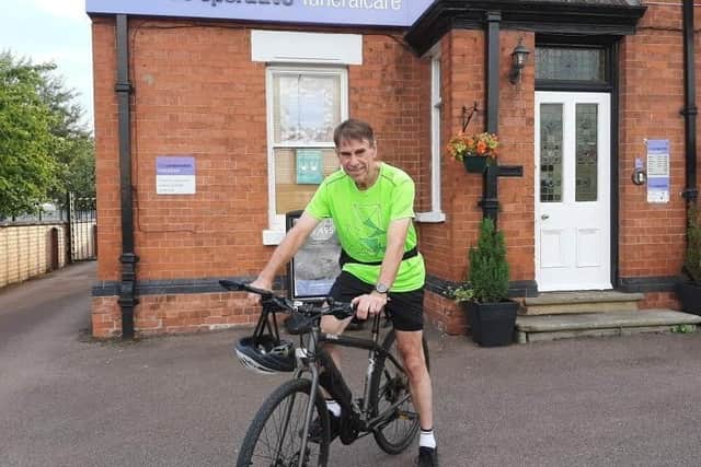 Melton man Colin Moulds, who cycled 300 miles to raise money for Cancer Research UK EMN-200210-152015001