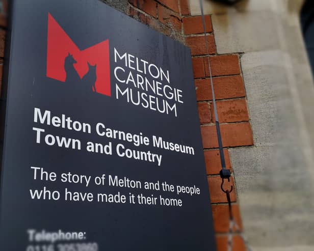 The sign at the entrance to Melton Carnegie Museum, on Thorpe End EMN-201014-134436001